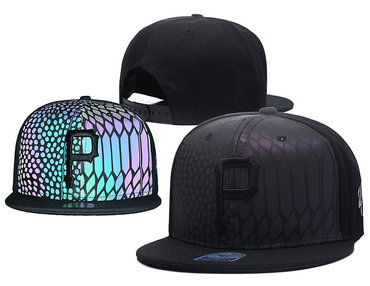 Pirates Team Logo Black Reflective Adjustable Hat GS