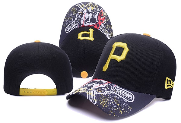 Pirates Team Logo Black Snapback Adjustable Hat
