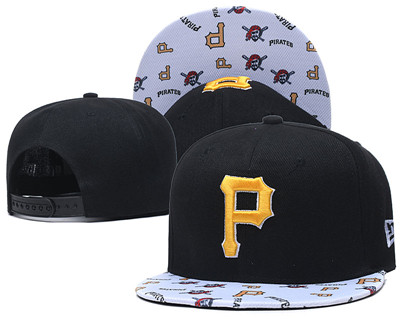 Pirates Team Logo Black White Adjustable Hat TX