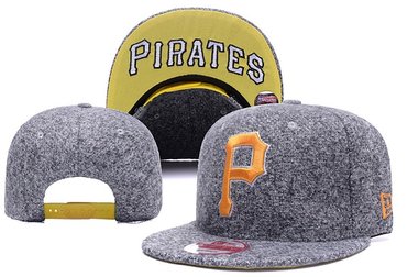 Pirates Team Logo Gray Snapback Adjustable Hat