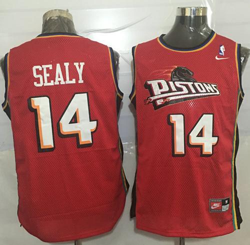 Pistons #14 Malik Sealy Red Nike Throwback Stitched NBA Jersey Pistons #14 Malik Sealy Red Nike Throwback Stitched NBA Jersey