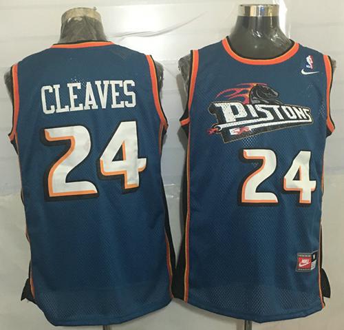 Pistons #24 Mateen Cleaves Blue Nike Throwback Stitched NBA Jersey Pistons #24 Mateen Cleaves Blue Nike Throwback Stitched NBA Jersey
