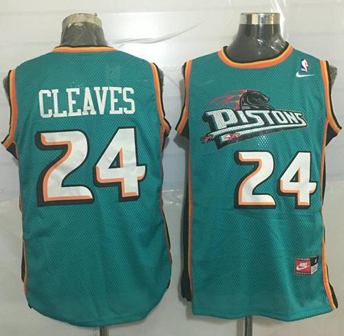 Pistons #24 Mateen Cleaves Green Nike Throwback Stitched NBA Jersey Pistons #24 Mateen Cleaves Green Nike Throwback Stitched NBA Jersey