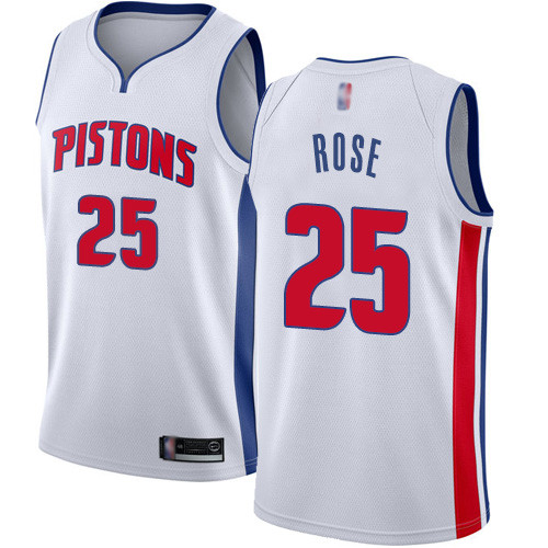 Pistons #25 Derrick Rose White Basketball Swingman Association Edition Jersey Pistons #25 Derrick Rose White Basketball Swingman Association Edition Jersey