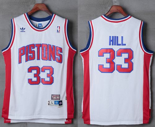 Pistons #33 Grant Hill White Hardwood Classics Stitched NBA Jersey Pistons #33 Grant Hill White Hardwood Classics Stitched NBA Jersey