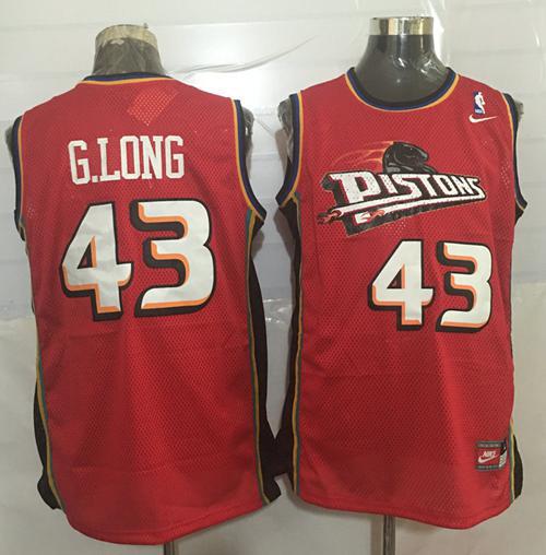 Pistons #43 Grant Long Red Nike Throwback Stitched NBA Jersey Pistons #43 Grant Long Red Nike Throwback Stitched NBA Jersey