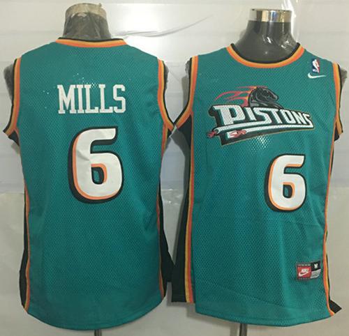 Pistons #6 Terry Mills Green Nike Throwback Stitched NBA Jersey Pistons #6 Terry Mills Green Nike Throwback Stitched NBA Jersey