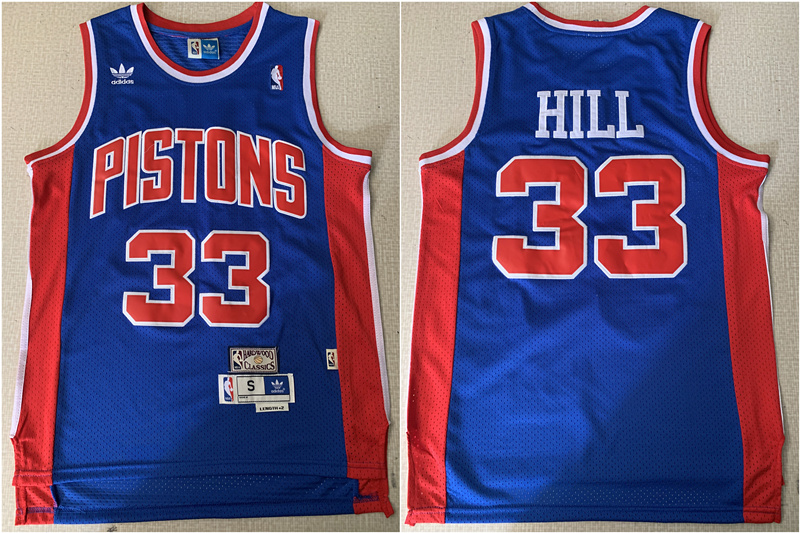 Pistons 33 Grant Hill Blue Mesh Hardwood Classics Jersey Pistons 33 Grant Hill Blue Mesh Hardwood Classics Jersey