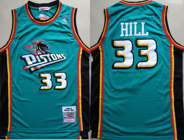 Pistons 33 Grant Hill Teal 1998-99 Hardwood Classics Jersey Pistons 33 Grant Hill Teal 1998-99 Hardwood Classics Jersey