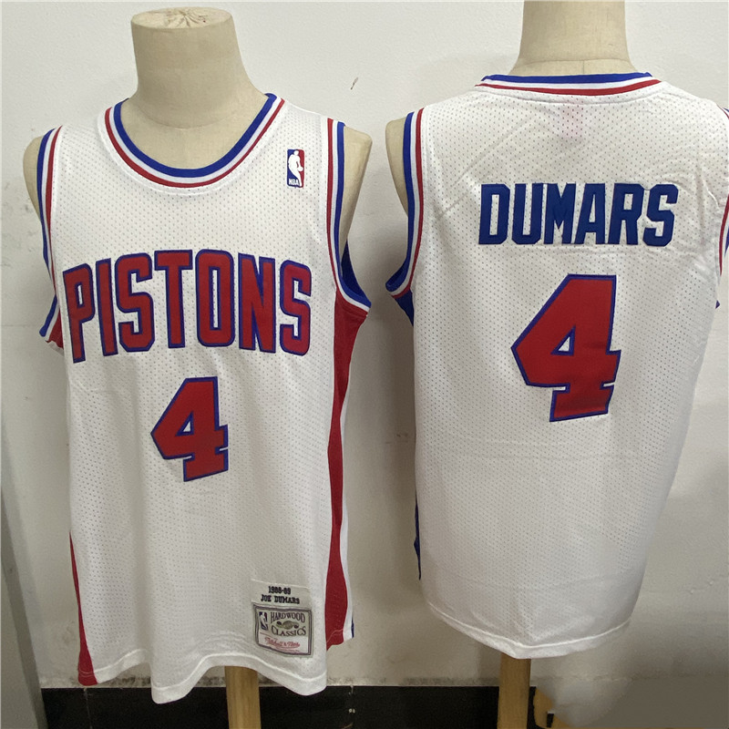 Pistons 4 Joe Dumars White 1988 89 Hardwood Classics Mesh Jersey Pistons 4 Joe Dumars White 1988 89 Hardwood Classics Mesh Jersey