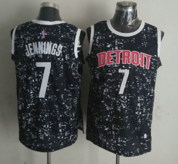 Pistons 7 Brandon Jennings Black City Luminous Jersey Pistons 7 Brandon Jennings Black City Luminous Jersey