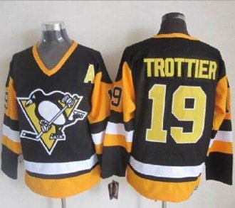 Pittsburgh Penguins #19 Bryan Trottier Black CCM Throwback Stitched NHL Jersey