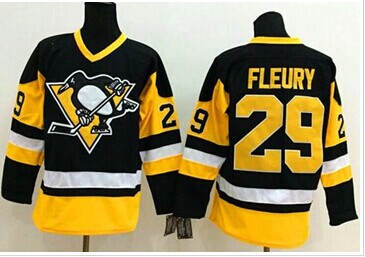Pittsburgh Penguins #29 Andre Fleury Black Alternate Stitched NHL Jersey