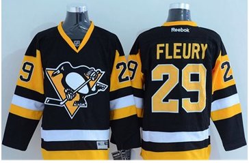 Pittsburgh Penguins #29 Andre Fleury Black Alternate Stitched NHL Jersey