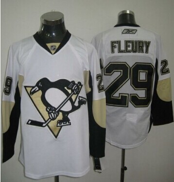 Pittsburgh Penguins #29 Andre Fleury White Stitched NHL Jersey