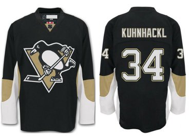 Pittsburgh Penguins #34 Tom Kuhnhackl Black Home Stitched NHL Jersey