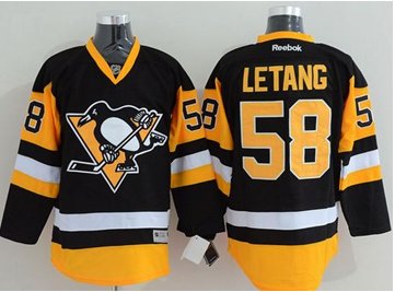 Pittsburgh Penguins #58 Kris Letang Black Alternate Stitched NHL Jersey