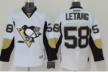 Pittsburgh Penguins #58 Kris Letang White Stitched NHL Jersey