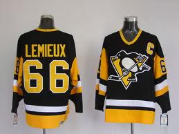 Pittsburgh Penguins #66 MARIO LEMIEUX black NHL Hockey Jersey