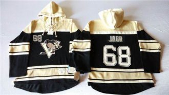 Pittsburgh Penguins #68 Jaromir Jagr Black Sawyer Hooded Sweatshirt Stitched NHL Jersey
