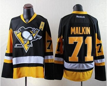 Pittsburgh Penguins #71 Evgeni Malkin Black Alternate Stitched NHL Jersey