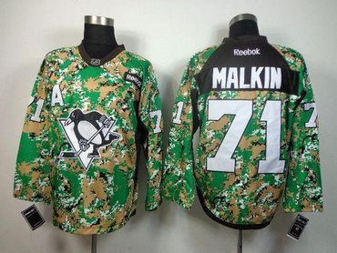 Pittsburgh Penguins #71 Evgeni Malkin Camo Veterans Day Practice NHL Jersey