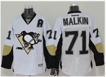 Pittsburgh Penguins #71 Evgeni Malkin White Stitched NHL Jersey