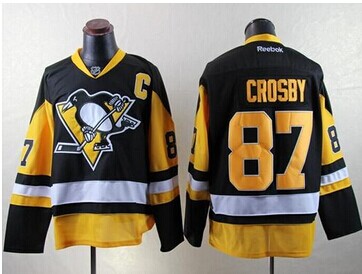 Pittsburgh Penguins #87 Sidney Crosby Black Alternate Stitched NHL Jersey