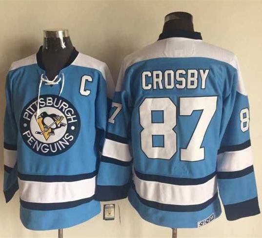 Pittsburgh Penguins #87 Sidney Crosby Blue Alternate CCM Throwback Stitched NHL Jersey