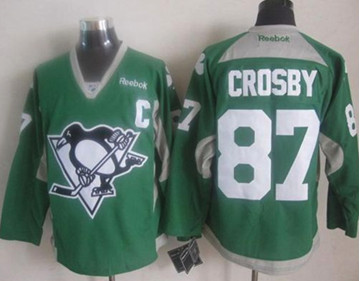 Pittsburgh Penguins #87 Sidney Crosby Green Practice Stitched NHL Jersey