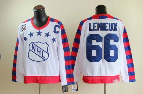 Pittsburgh Penguins 66 Mario Lemieux all star 75th Anniversary white CCM Jersey
