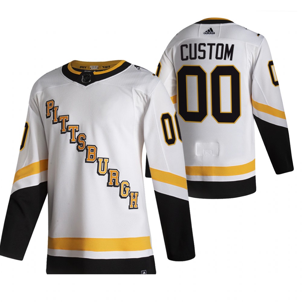 Pittsburgh Penguins Custom White Men's Adidas 2020-21 Alternate Authentic Player NHL Jersey Pittsburgh Penguins Custom White Men's Adidas 2020-21 Alternate Authentic Player NHL Jersey