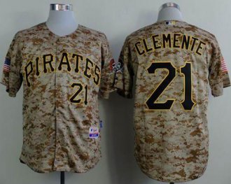 Pittsburgh Pirates #21 Roberto Clemente Camo Alternate Cool Base Stitched Baseball Jersey
