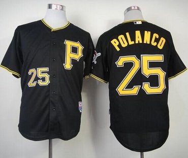 Pittsburgh Pirates #25 Gregory Polanco Black Cool Base Stitched Baseball Jersey