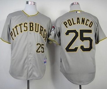 Pittsburgh Pirates #25 Gregory Polanco Grey Cool Base Stitched Baseball Jersey