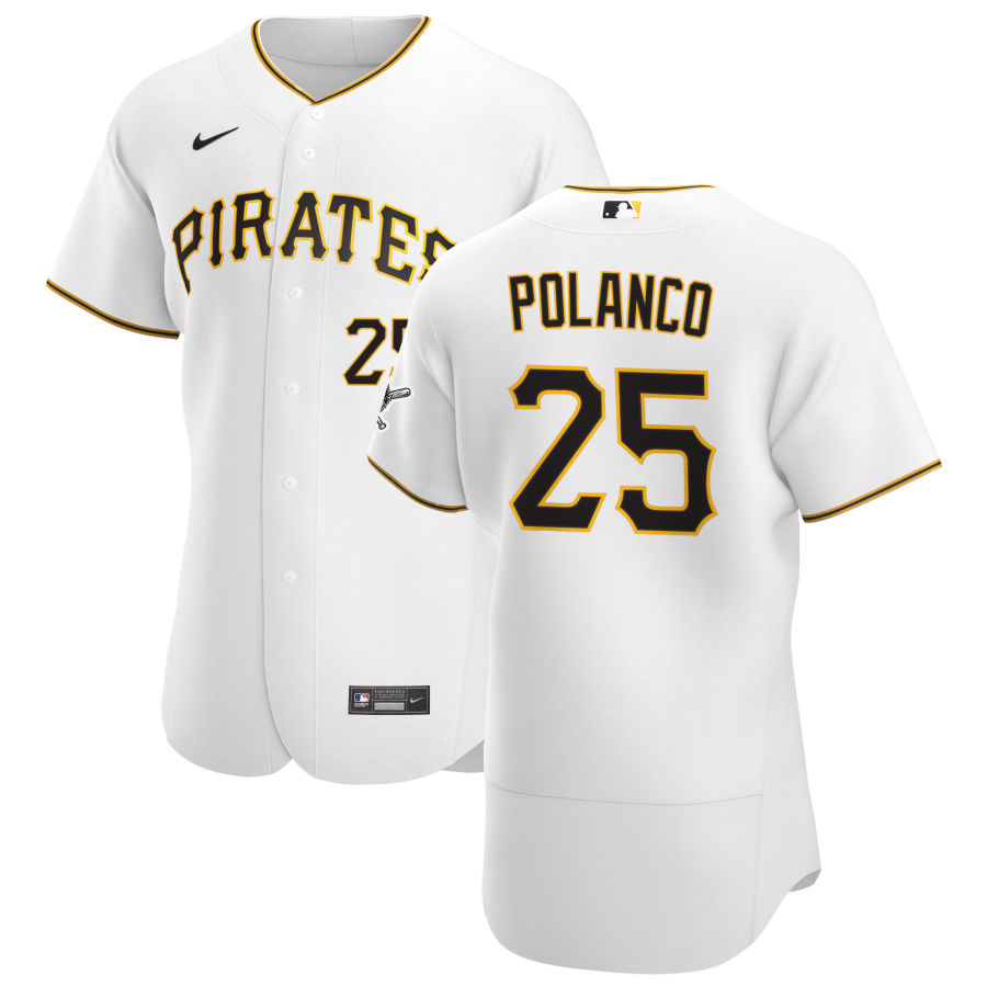 Pittsburgh Pirates #25 Gregory Polanco Men's Nike White Home 2020 Authentic Player MLB Jersey Pittsburgh Pirates #25 Gregory Polanco Men's Nike White Home 2020 Authentic Player MLB Jersey