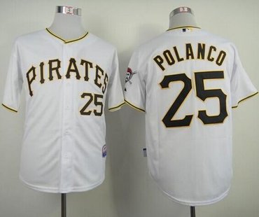 Pittsburgh Pirates #25 Gregory Polanco White Cool Base Stitched Baseball Jersey