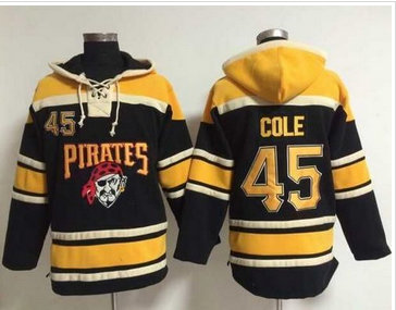 Pittsburgh Pirates #45 Gerrit Cole Black Sawyer Hooded Sweatshirt MLB Hoodie