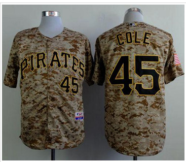Pittsburgh Pirates #45 Gerrit Cole Camo Alternate Cool Base Stitched Baseball Jersey