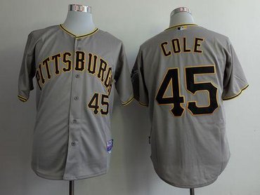 Pittsburgh Pirates #45 Gerrit Cole Grey Cool Base Stitched Baseball Jersey