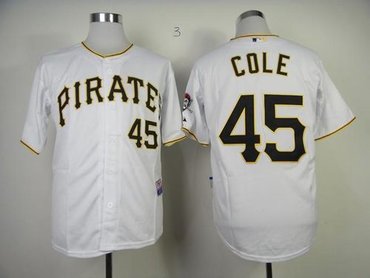 Pittsburgh Pirates #45 Gerrit Cole White Cool Base Baseball Jersey