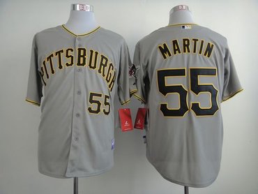 Pittsburgh Pirates #55 Russell Martin Grey Cool Base Stitched Baseball Jersey