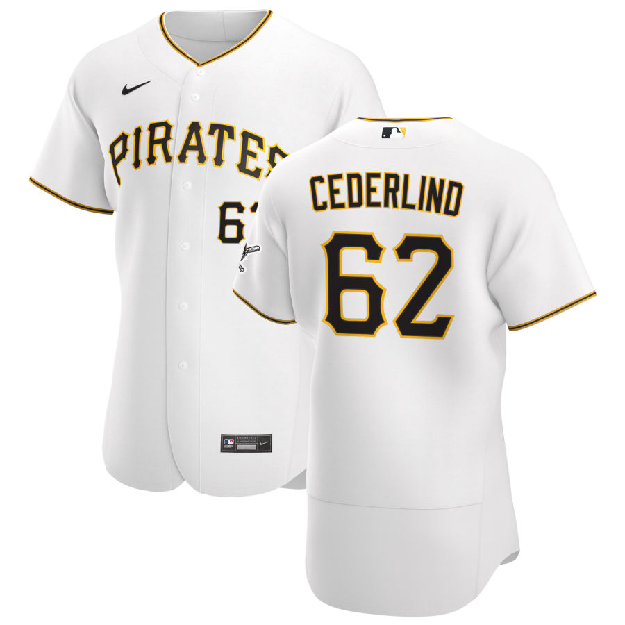 Pittsburgh Pirates #62 Blake Cederlind Men's Nike White Home 2020 Authentic Player MLB Jersey Pittsburgh Pirates #62 Blake Cederlind Men's Nike White Home 2020 Authentic Player MLB Jersey