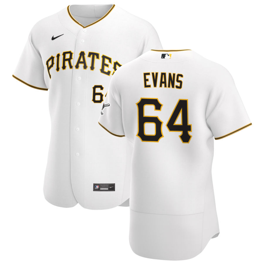 Pittsburgh Pirates #64 Phillip Evans Men's Nike White Home 2020 Authentic Player MLB Jersey Pittsburgh Pirates #64 Phillip Evans Men's Nike White Home 2020 Authentic Player MLB Jersey