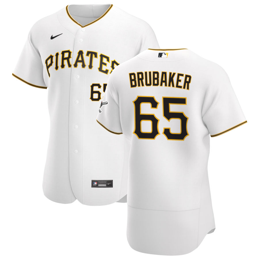 Pittsburgh Pirates #65 JT Brubaker Men's Nike White Home 2020 Authentic Player MLB Jersey