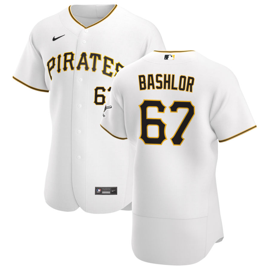 Pittsburgh Pirates #67 Tyler Bashlor Men's Nike White Home 2020 Authentic Player MLB Jersey