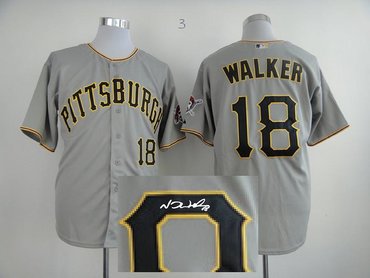 Pittsburgh Pirates 18 Walker Grey Cool Base Signed Jersey