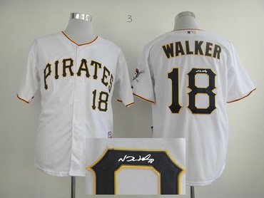 Pittsburgh Pirates 18 Walker White Cool Base Signed Jersey