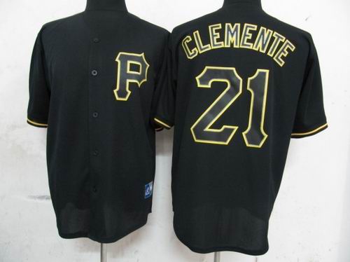 Pittsburgh Pirates 21 Clemente Pitch Black Fashion Jersey