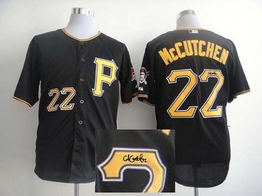 Pittsburgh Pirates 22 Mccutchen Black Cool Base MLB Signed Jersey